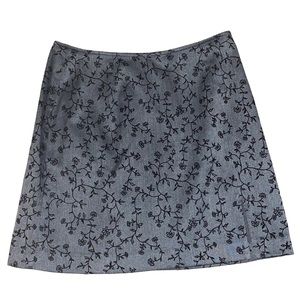 Express black and gray floral mini skirt